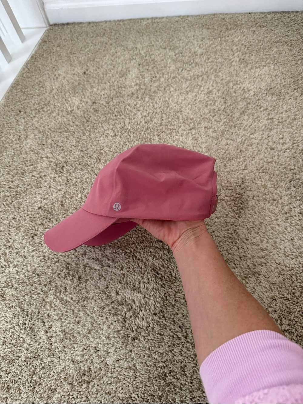 Lululemon Fast and Free Running Hat Velcro Back Pink
